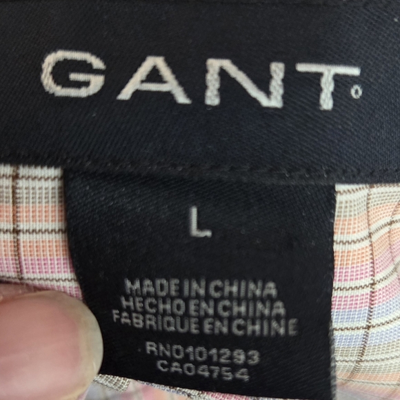 Gant Men's Bleeker Poplin Regular Fit Burton Down Checkered Shirt Size L - Picture 8 of 9